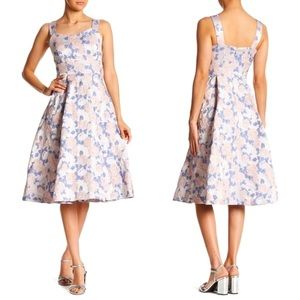 Nanette Lepore Jacquard Floral Fit & Flare Midi Dress